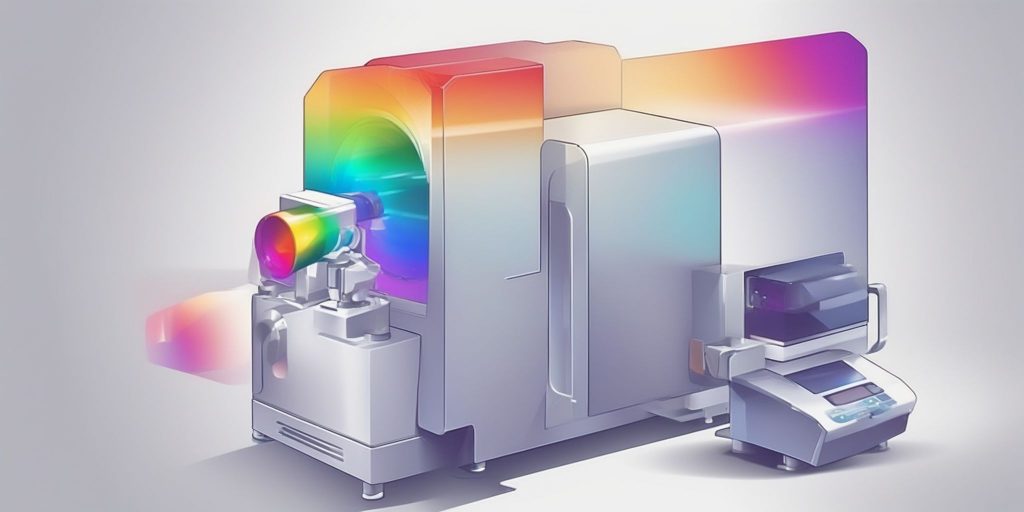 Spectrometer in illustration style with gradients and white background